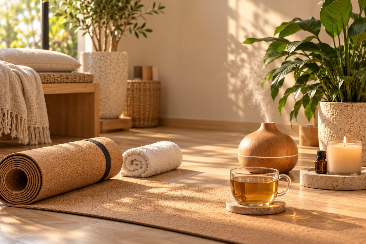 Bien-être & Lifestyle — tapis de yoga, diffuseur