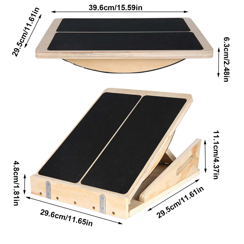 Planche inclinée et d'équilibre en bois, vue 2