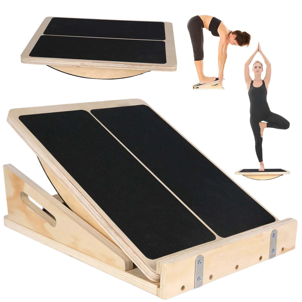 Planche inclinée et d'équilibre en bois