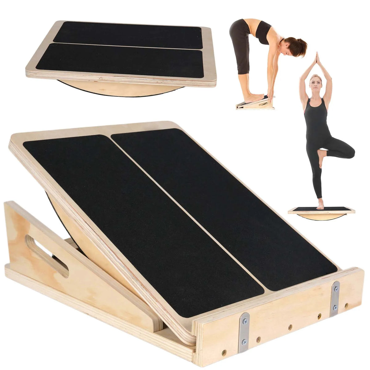 Planche inclinée et d'équilibre en bois