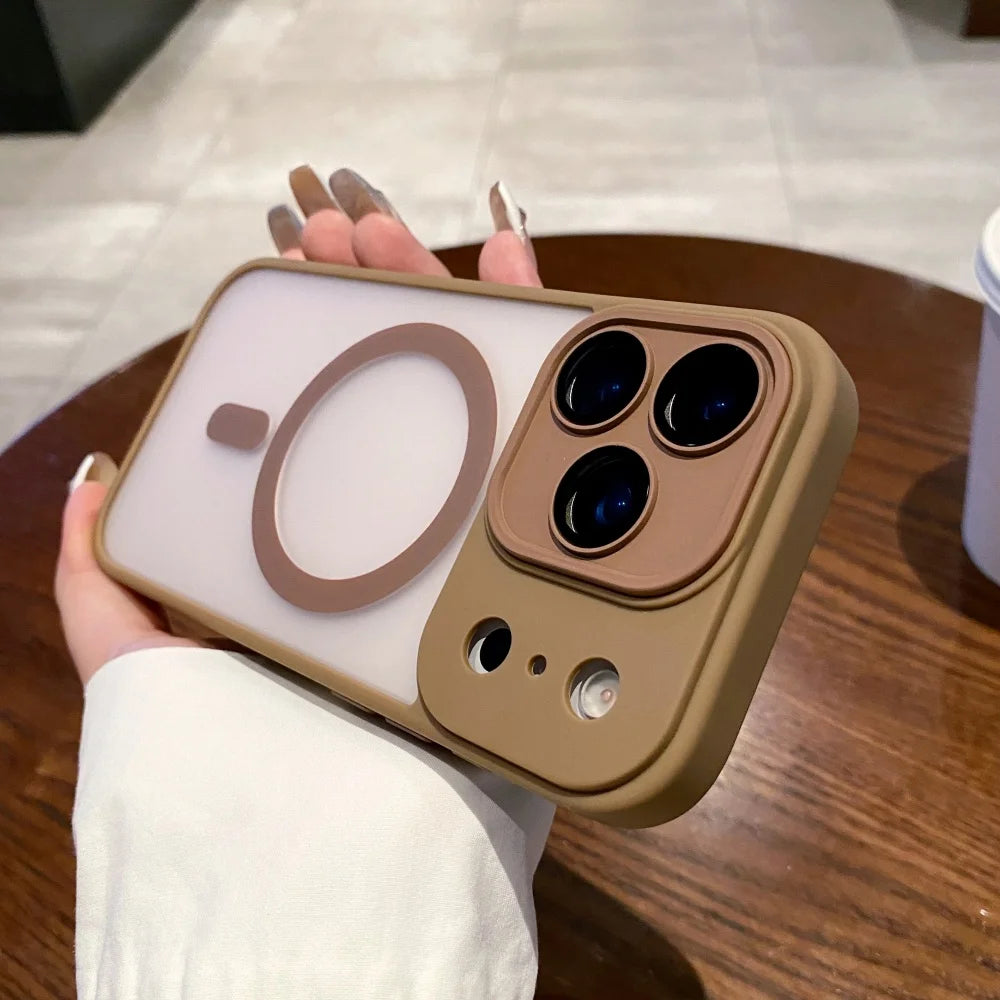 Magnetic Luxury Matte Translucent Armor Shockproof Case For iPhone 17 Pro Max Air 16 15 14 Plus 13 12 11 for Magsafe Back Cover