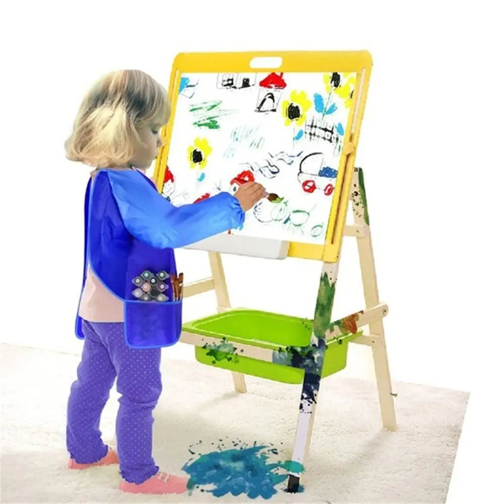 Tablier de peinture enfant à manches longues, imperméable et facile à nettoyer