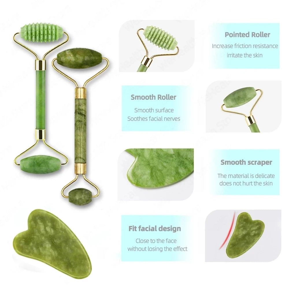 Coffret Gua Sha et rouleau de massage visage