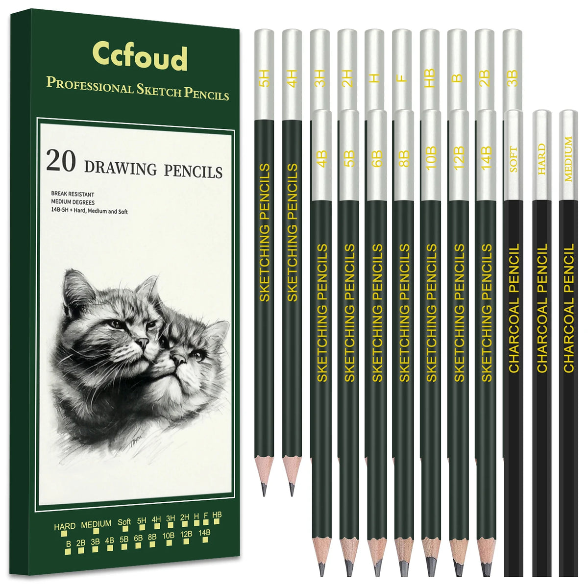 Kit de dessin et de croquis, crayons et accessoires, de 12 à 70 pièces
