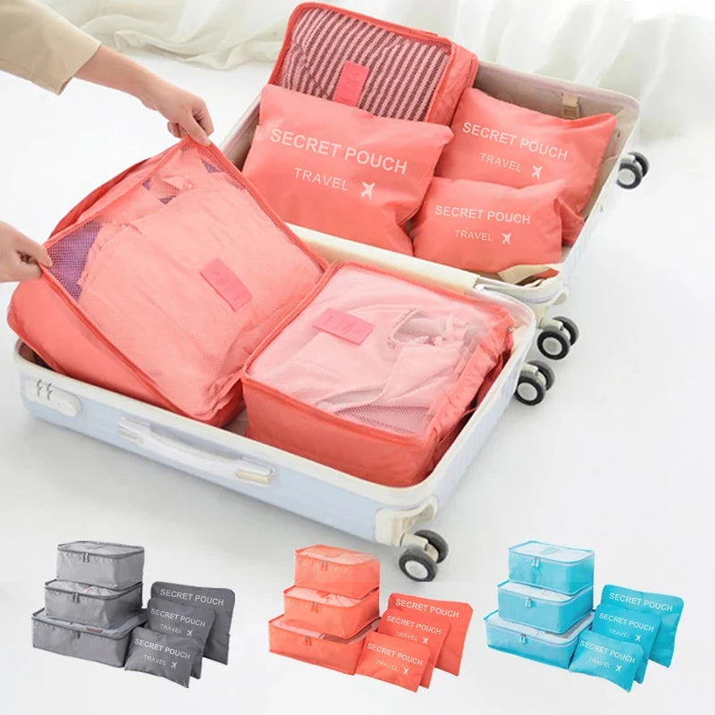 Organiseurs de valise, lot de 6 pochettes