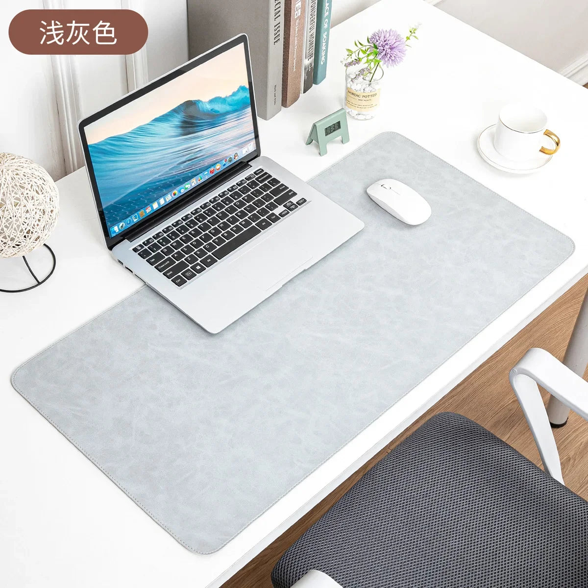 Tapis de bureau en cuir PU, imperméable et antidérapant