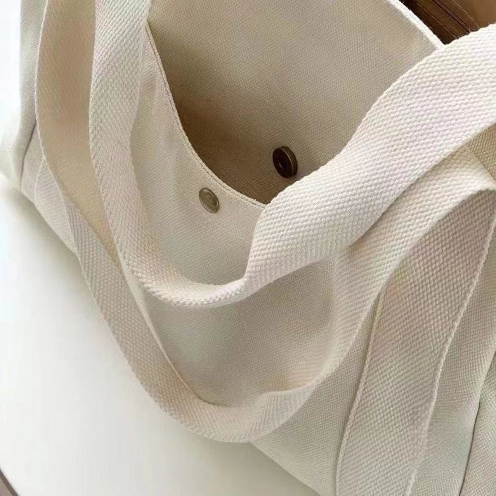 Tote bag en toile grande capacité, fermeture zippée