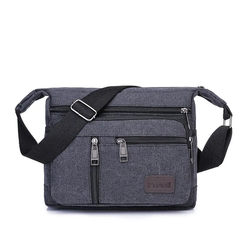Sac bandoulière en toile pour homme, format messager