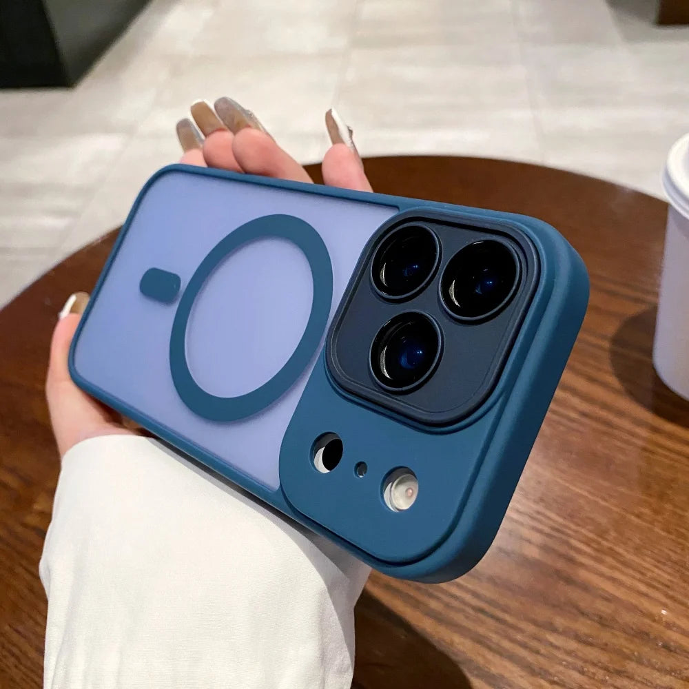 Magnetic Luxury Matte Translucent Armor Shockproof Case For iPhone 17 Pro Max Air 16 15 14 Plus 13 12 11 for Magsafe Back Cover