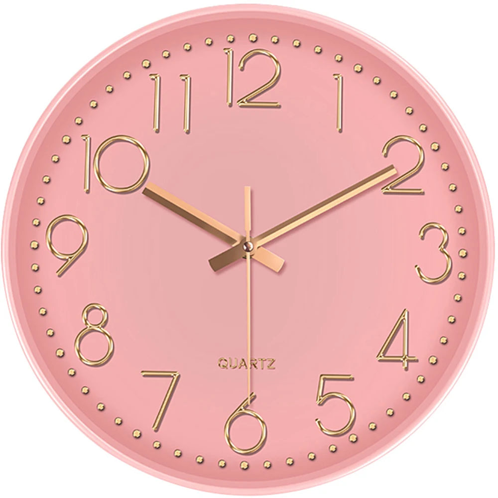 Horloge murale silencieuse, design épuré 3D