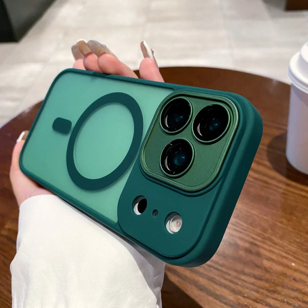 Magnetic Luxury Matte Translucent Armor Shockproof Case For iPhone 17 Pro Max Air 16 15 14 Plus 13 12 11 for Magsafe Back Cover