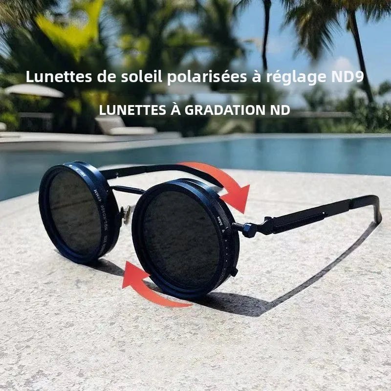 Lunettes de soleil rondes en métal