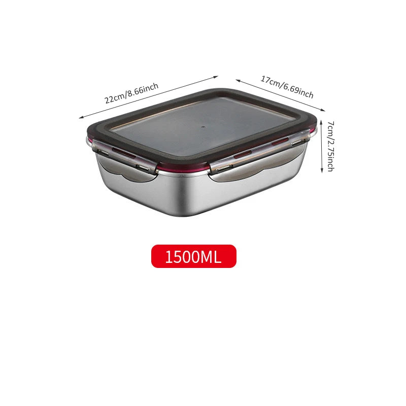 Boîte bento en acier inoxydable 304, hermétique, de 220 ml à 2,9 L