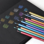 Lot de 12 crayons de couleur métalliques, pour le dessin et le coloriage