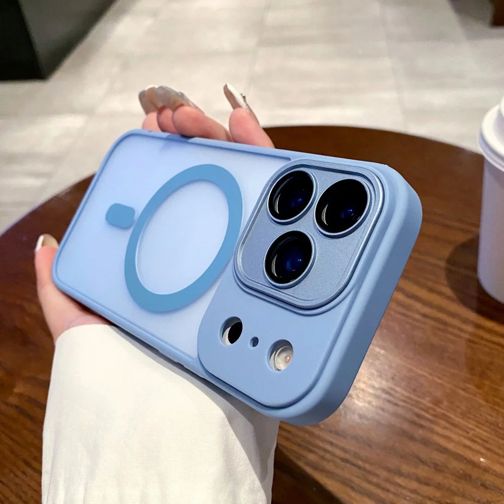 Magnetic Luxury Matte Translucent Armor Shockproof Case For iPhone 17 Pro Max Air 16 15 14 Plus 13 12 11 for Magsafe Back Cover