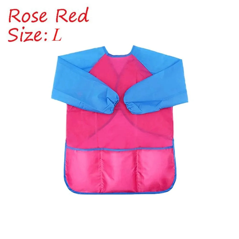 Tablier de peinture enfant à manches longues, imperméable et facile à nettoyer