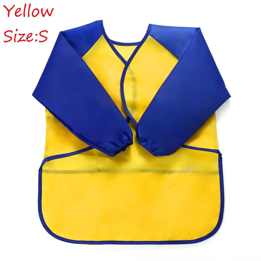 Tablier de peinture enfant à manches longues, imperméable et facile à nettoyer