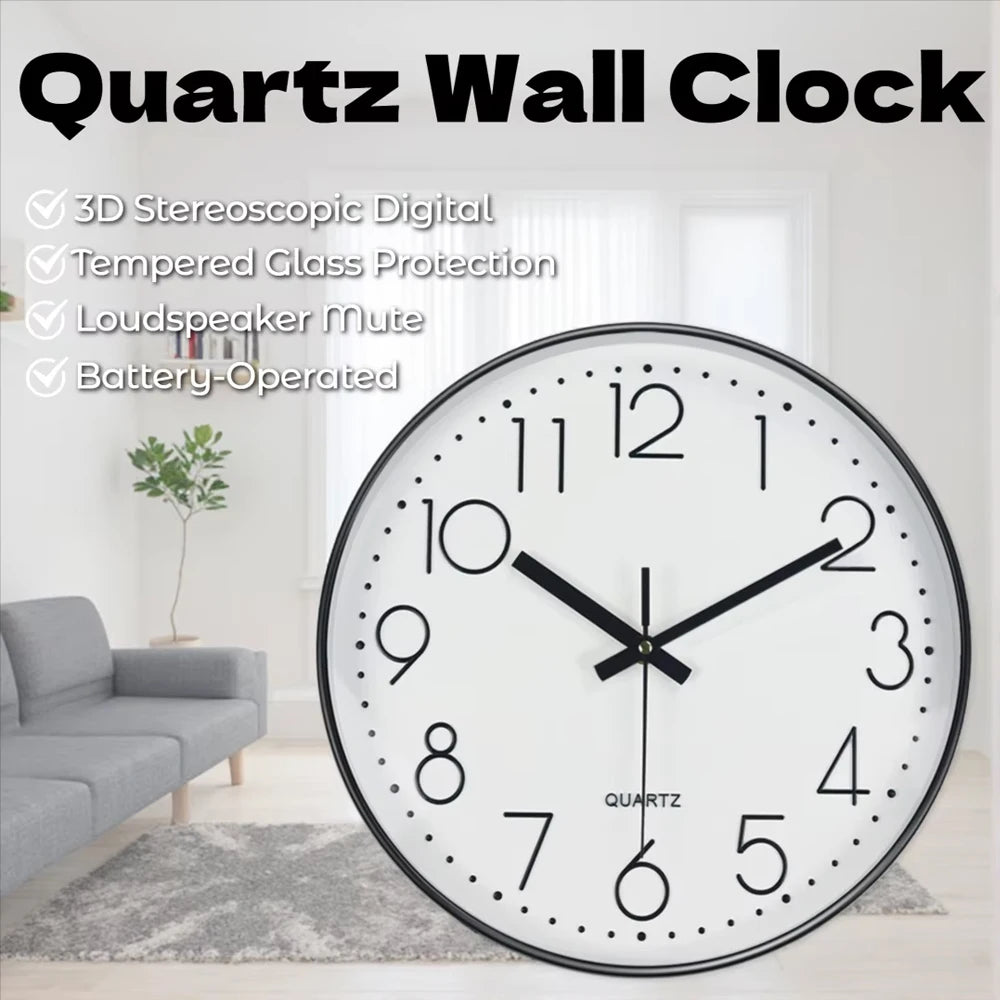 Horloge murale silencieuse design 3D