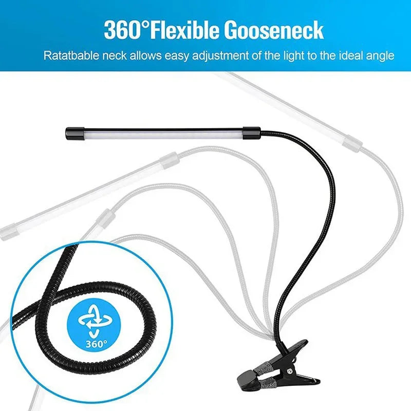 Lampe de bureau LED à pince, vue 3