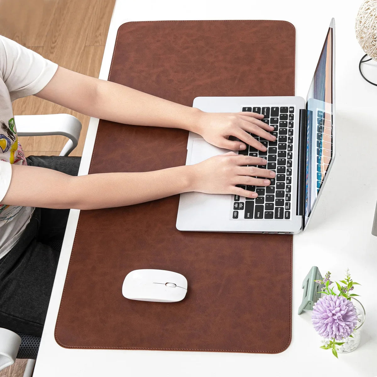 Tapis de bureau en cuir PU, vue 2