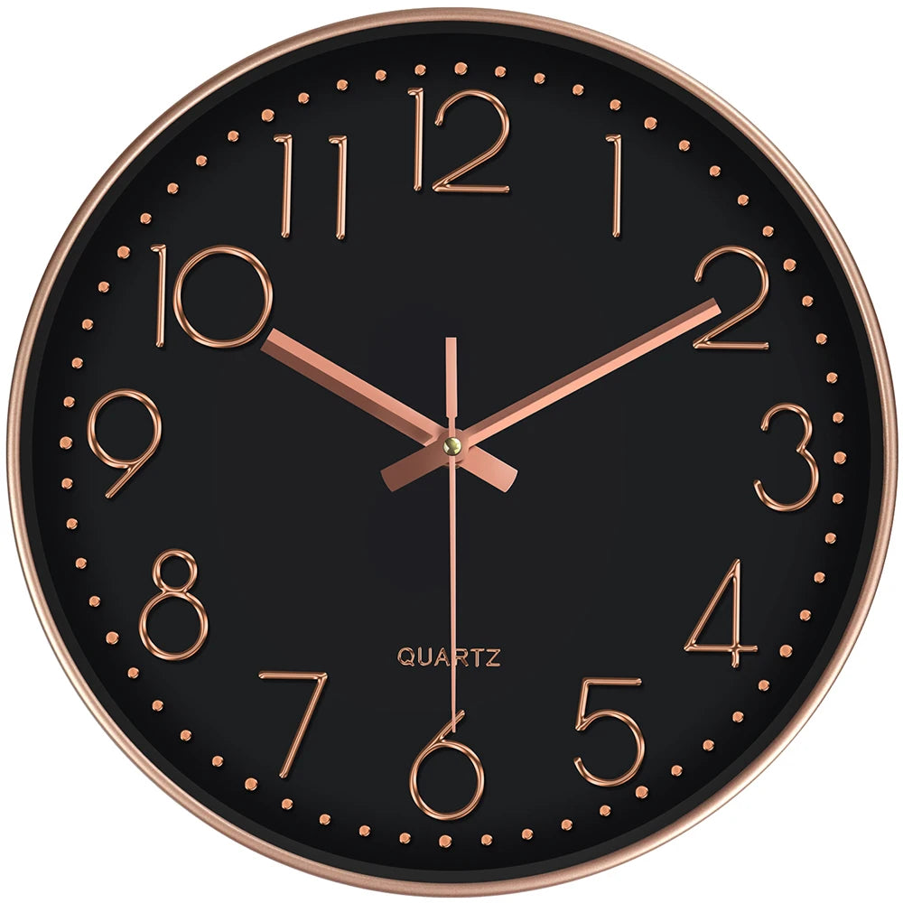 Horloge murale silencieuse, design épuré 3D