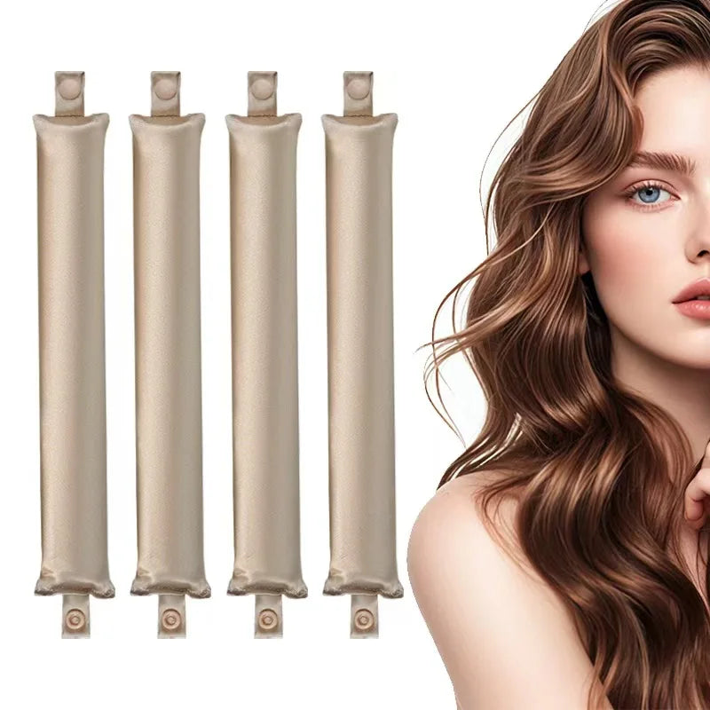 Bigoudis sans chaleur en satin, bandeau de boucles à porter la nuit