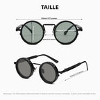 Lunettes de soleil rondes en métal, verres polarisés