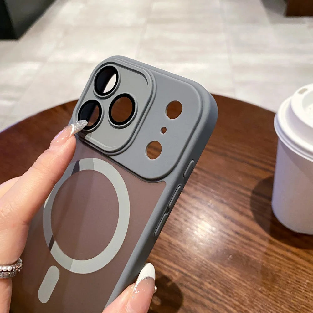 Magnetic Luxury Matte Translucent Armor Shockproof Case For iPhone 17 Pro Max Air 16 15 14 Plus 13 12 11 for Magsafe Back Cover