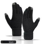 Gants tricotés à écran tactile, doigts complets, doux et extensibles