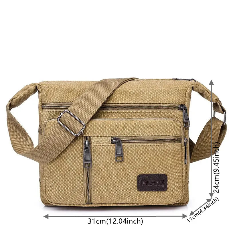 Sac bandoulière en toile pour homme, format messager