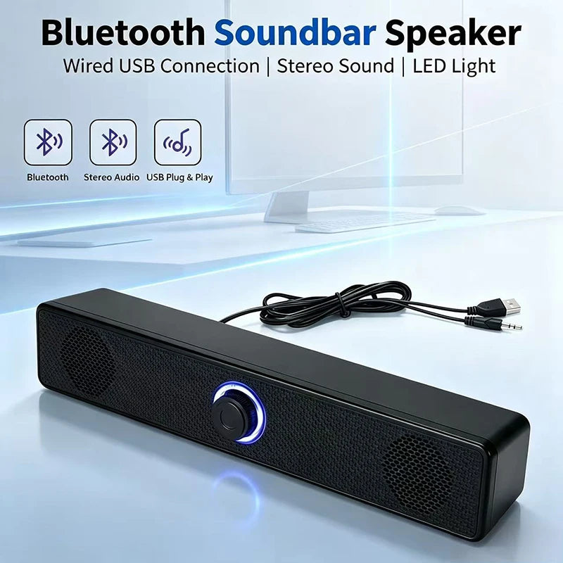 Barre de son compacte Bluetooth pour PC et TV