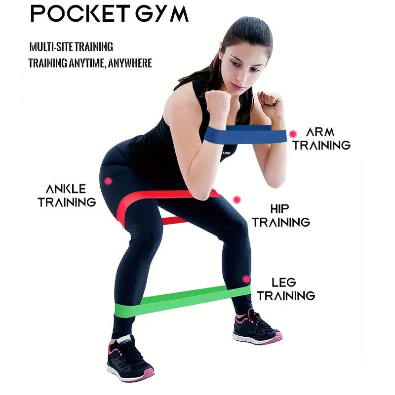 Lot de 5 anneaux de résistance, élastiques de fitness colorés