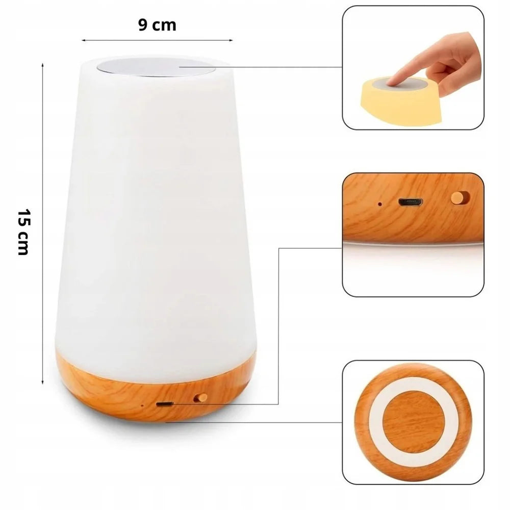 Veilleuse tactile 13 couleurs avec télécommande et minuteur
