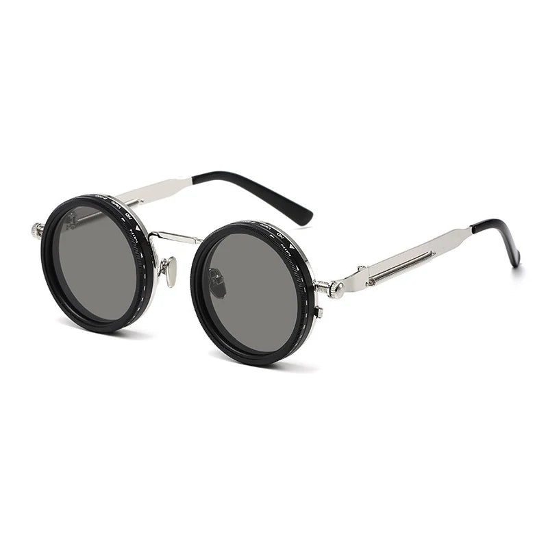 Lunettes de soleil rondes en métal, verres polarisés