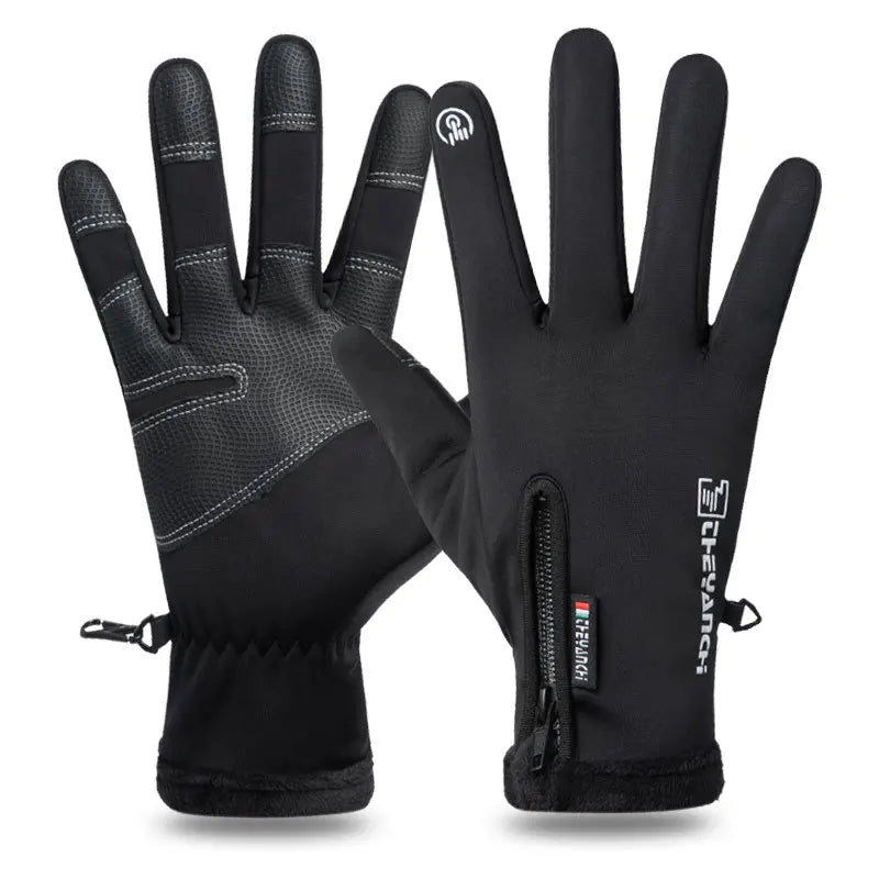 Gants d'hiver thermiques à écran tactile, coupe-vent, doublure polaire
