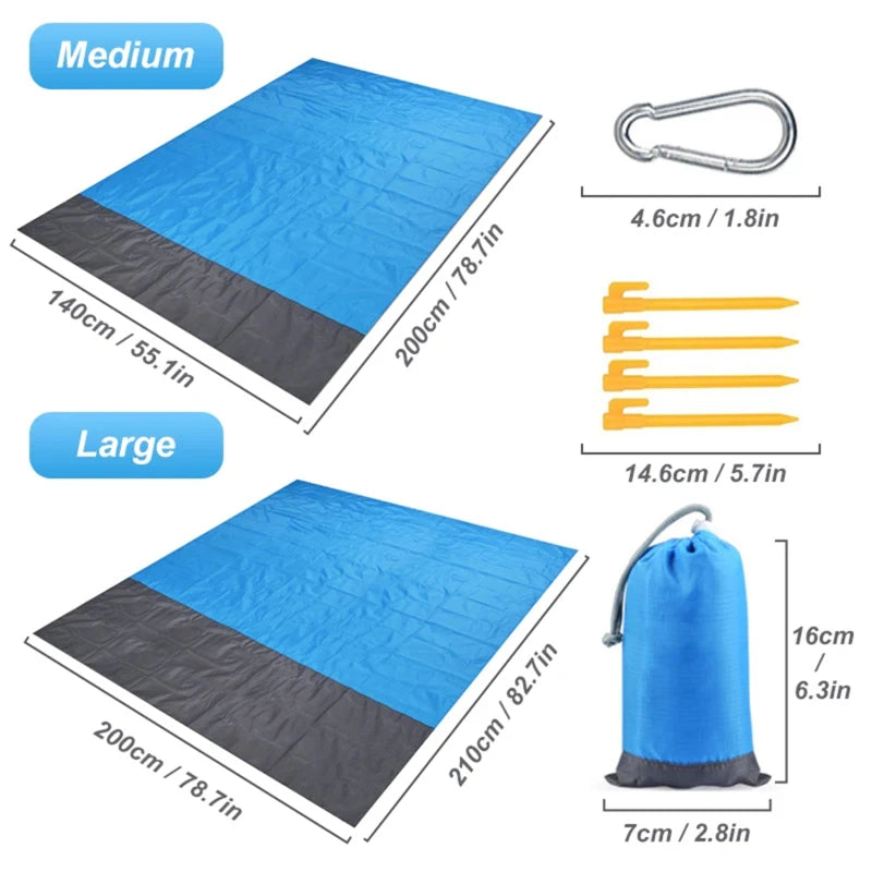 Tapis de plage XL imperméable, pliable, pour pique-nique, plage et camping