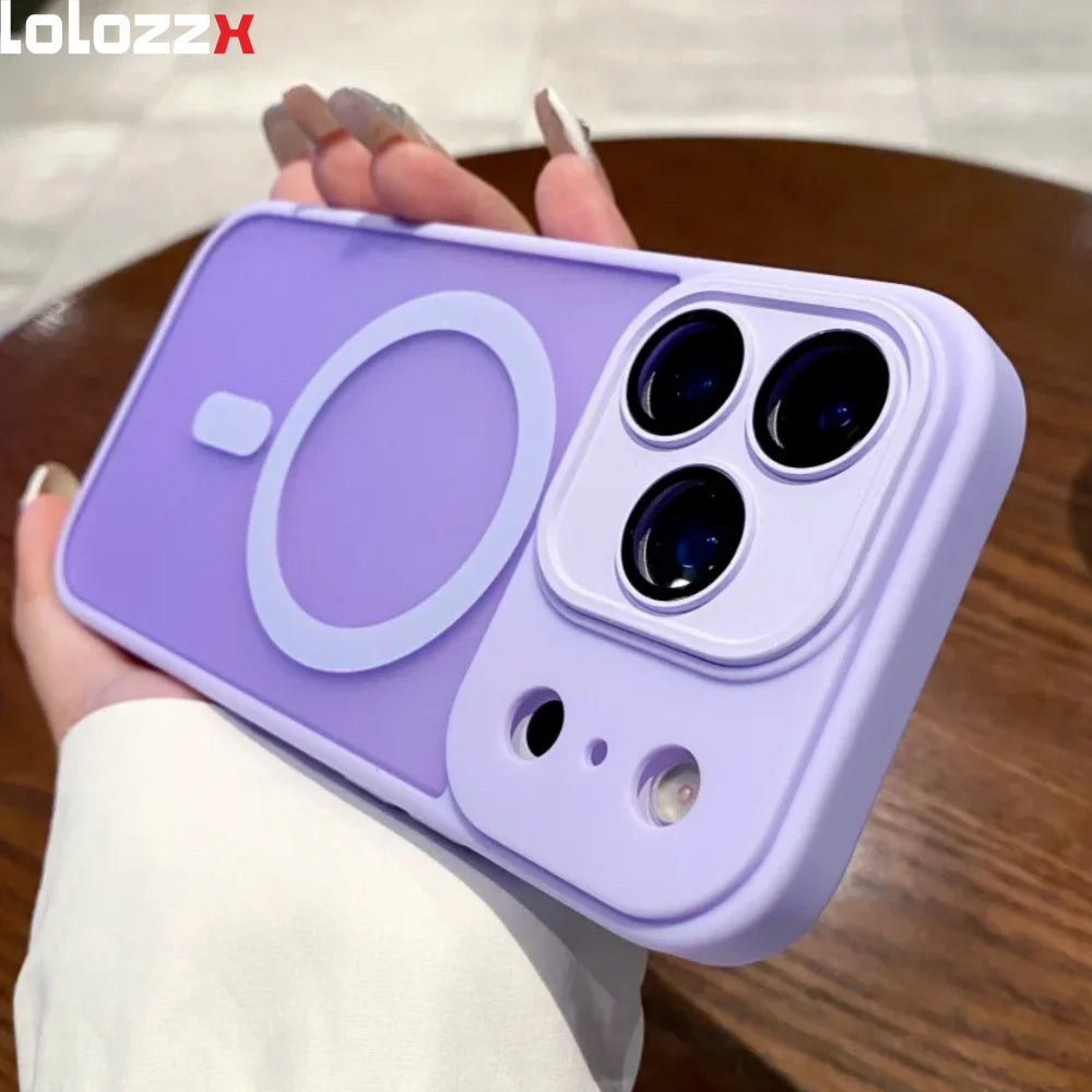 Magnetic Luxury Matte Translucent Armor Shockproof Case For iPhone 17 Pro Max Air 16 15 14 Plus 13 12 11 for Magsafe Back Cover