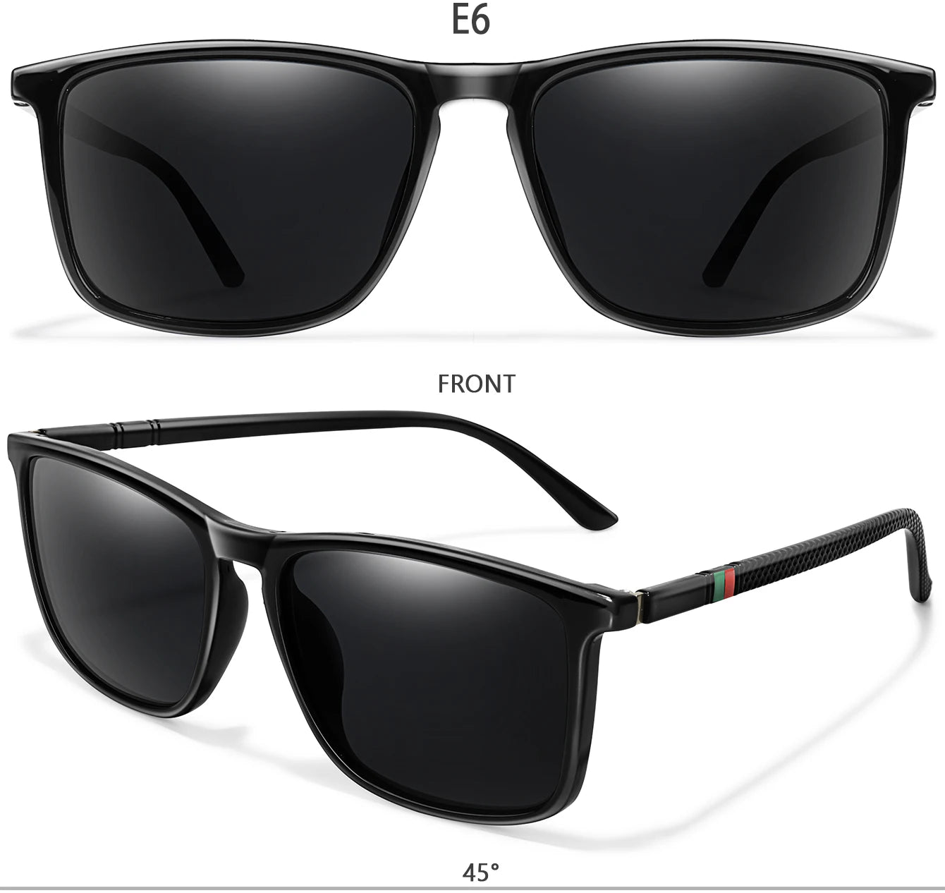 Luxury Square Vintage Polarized Windproof Cycling Sunglasses UV400 Male Eyewear Men Women Fashion Travel Driving Fishing Glasses