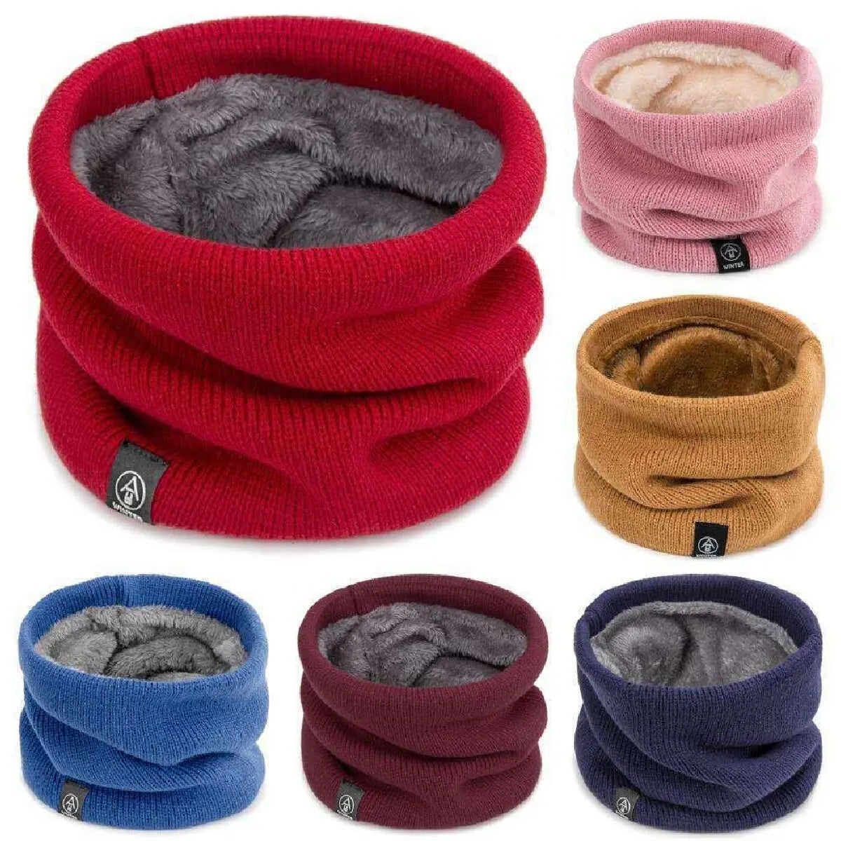 Tour de cou polaire doublé peluche, chaud et doux