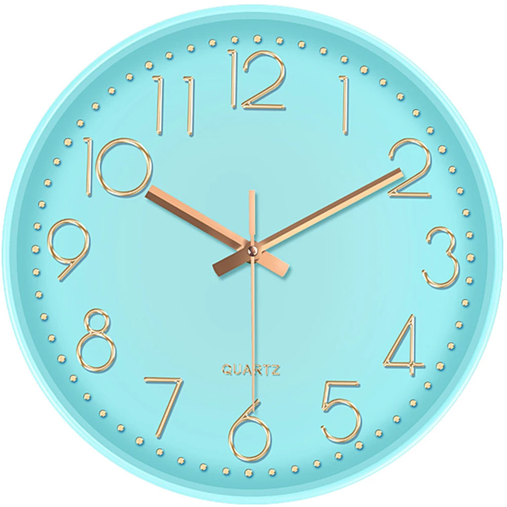 Horloge murale silencieuse, design épuré 3D
