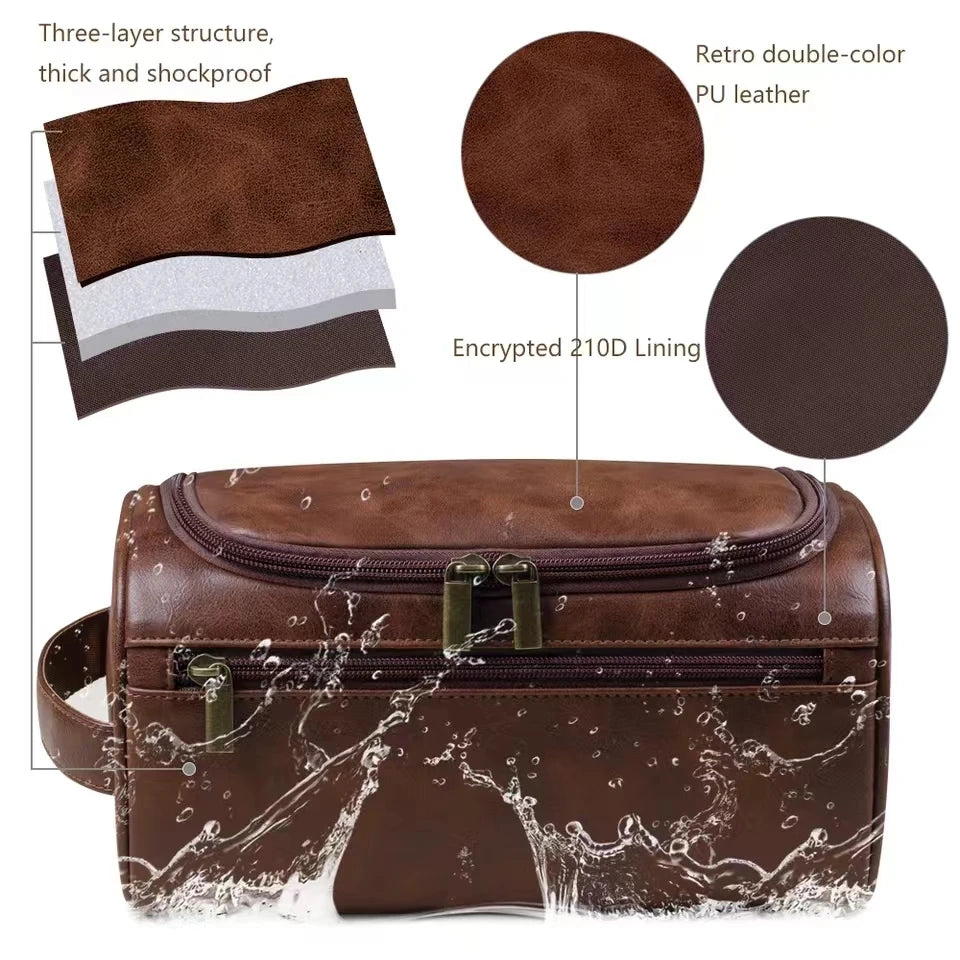 Trousse de toilette suspendue, grande contenance, toile ou simili cuir