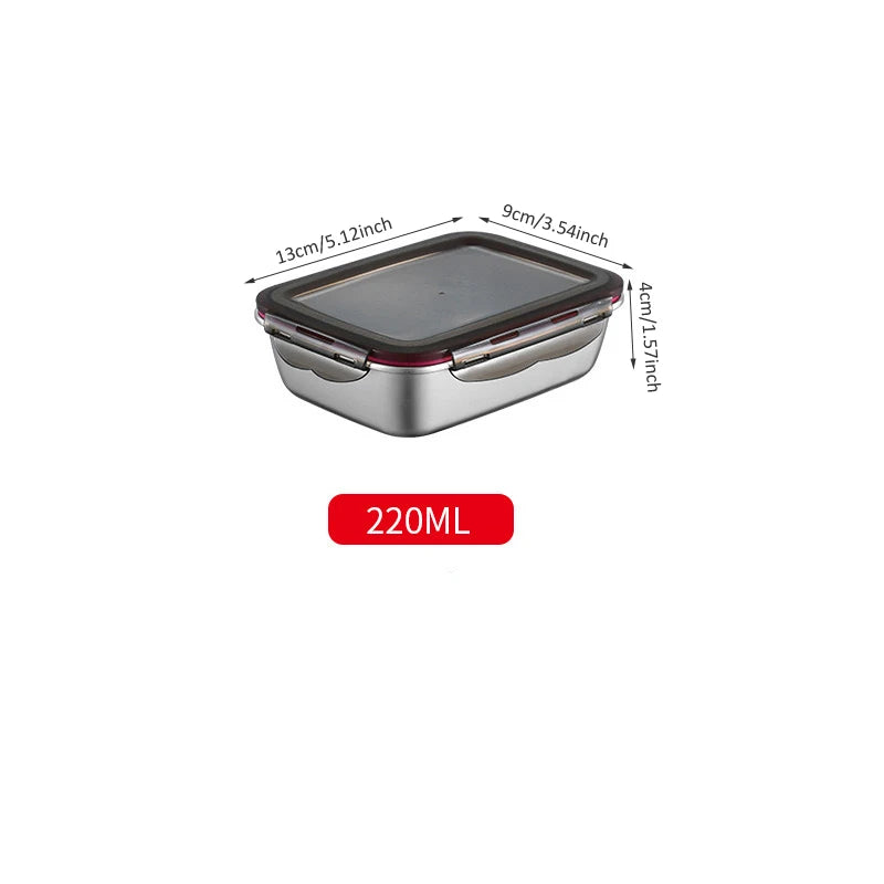 Boîte bento en acier inoxydable 304, hermétique, de 220 ml à 2,9 L