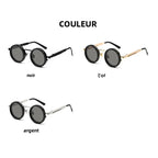 Lunettes de soleil rondes en métal, verres polarisés