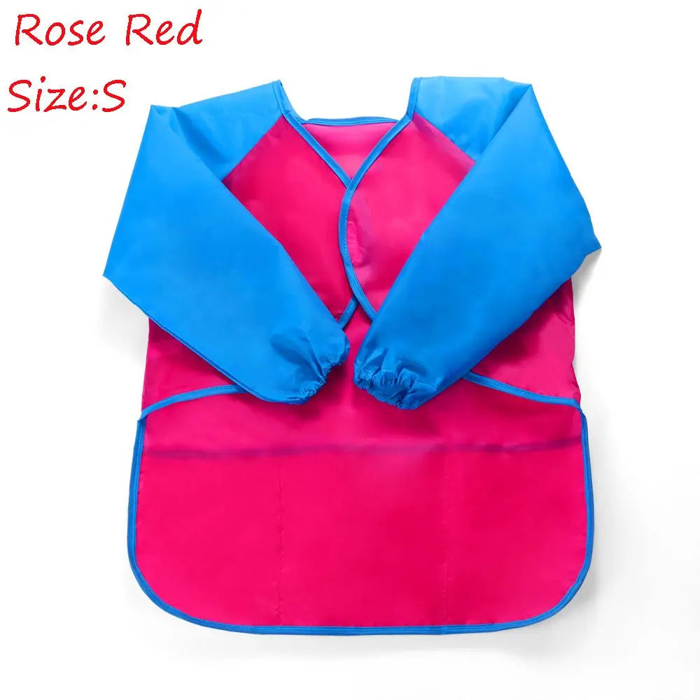 Tablier de peinture enfant à manches longues, imperméable et facile à nettoyer