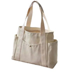 Tote bag en toile grande capacité, fermeture zippée