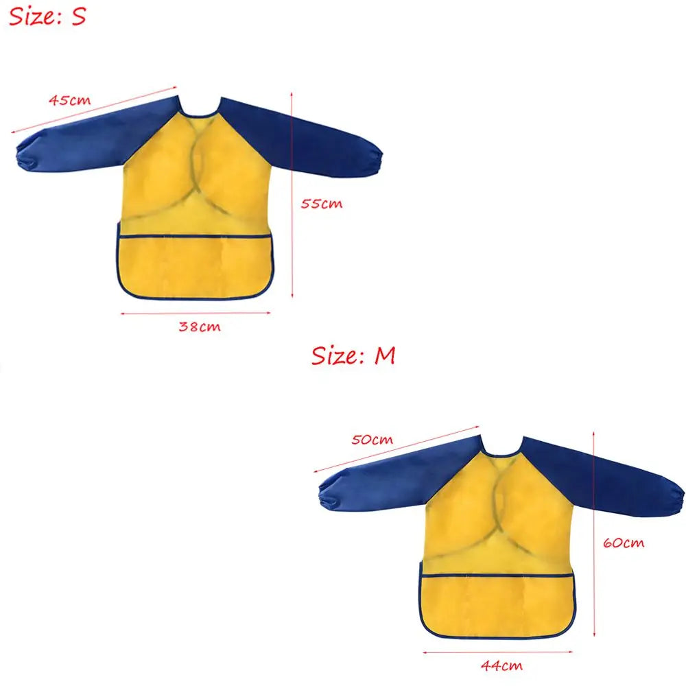 Tablier de peinture enfant à manches longues, imperméable et facile à nettoyer
