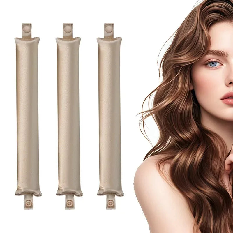 Bigoudis sans chaleur en satin, bandeau de boucles à porter la nuit