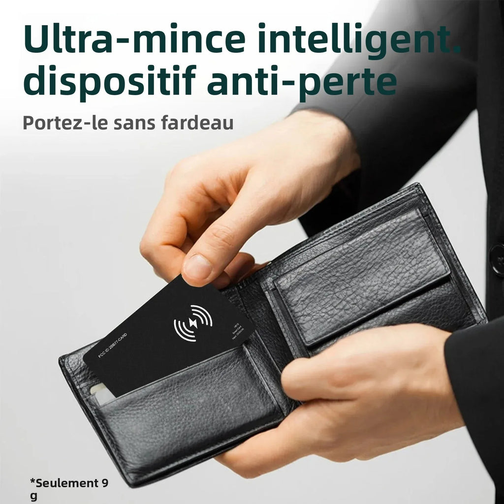 Traceur Bluetooth ultra-fin pour portefeuille, compatible Localiser (iPhone)