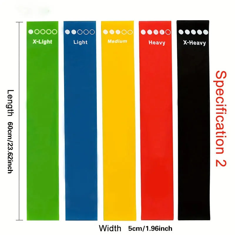 Lot de 5 anneaux de résistance, élastiques de fitness colorés