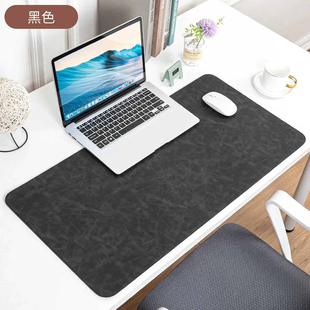 Tapis de bureau en cuir PU, imperméable et antidérapant
